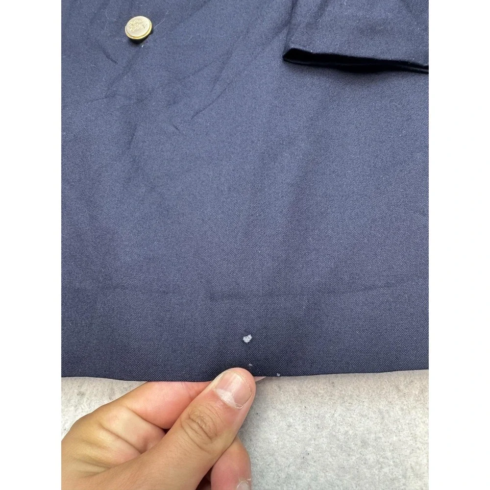 Vintage Burberrys Blazer Mens 46XL Blue Super 100s Wool Gold Buttons Jacket